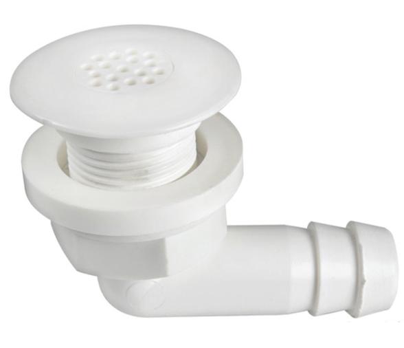 Pasacascos drenaje acodado con rejilla