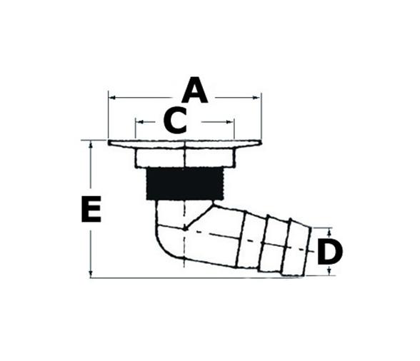 Pasacascos drenaje acodado con rejilla