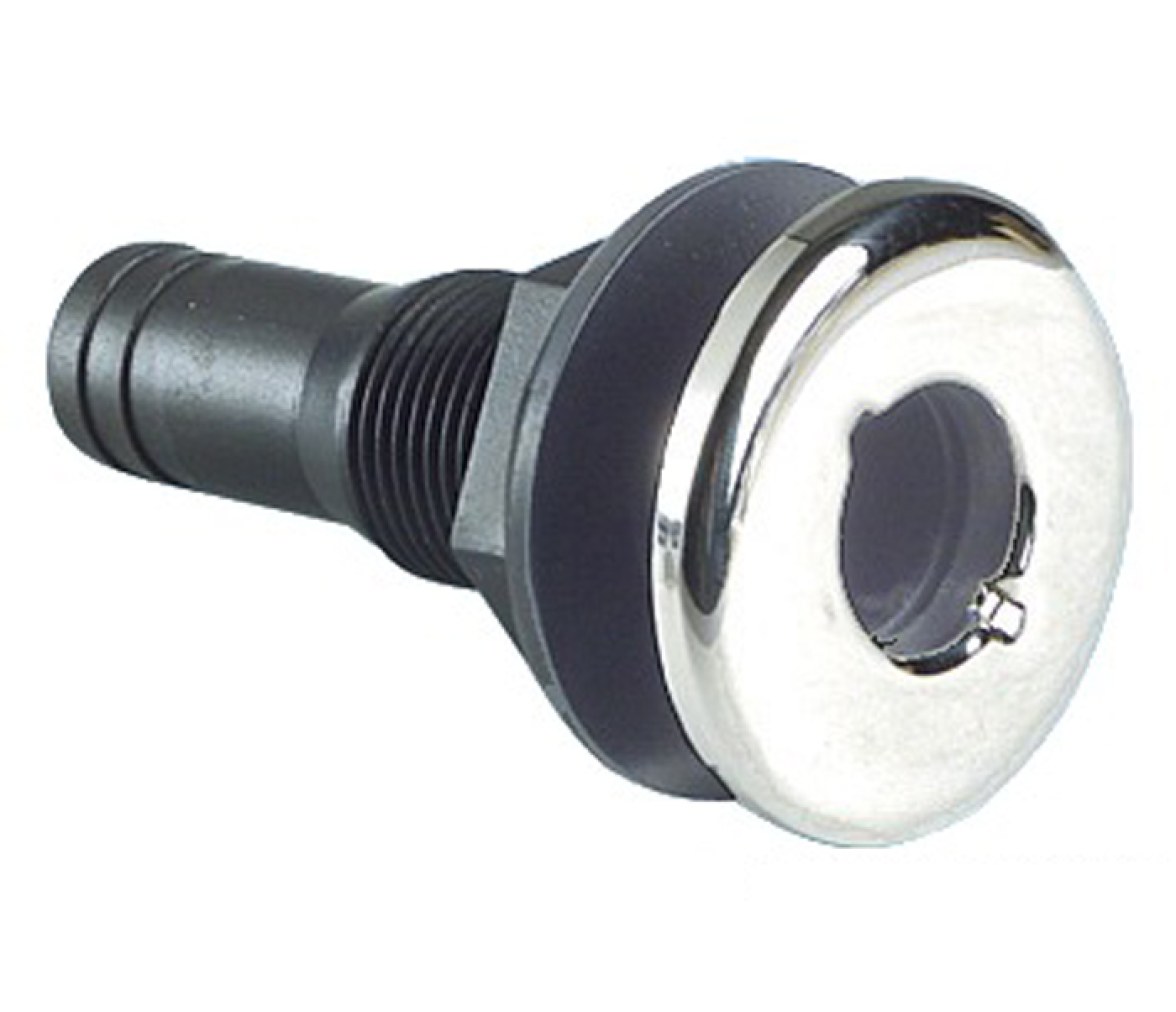 Pasacascos Nylon Negro Frontal Inox