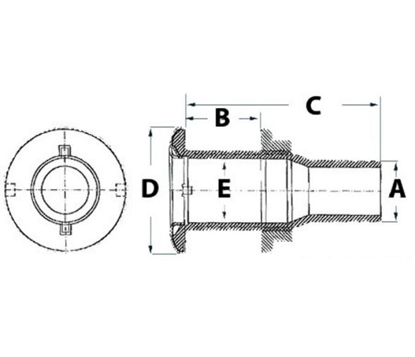 Pasacascos Nylon Negro Frontal Inox