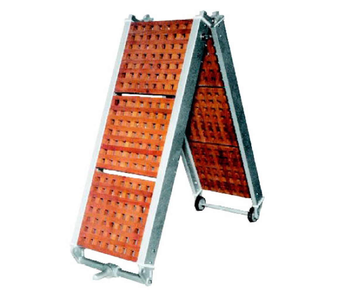 Pasarela Plegable Con Suelo de Madera 250 cm