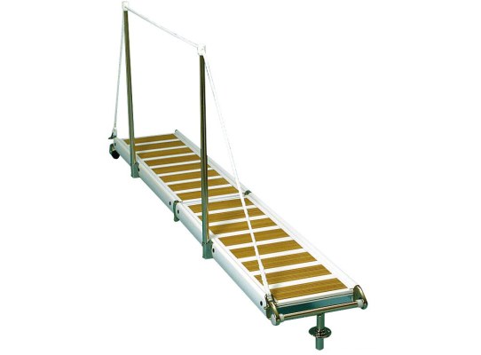 Pasarela Plegable Aluminio Suelo Madera Iroko