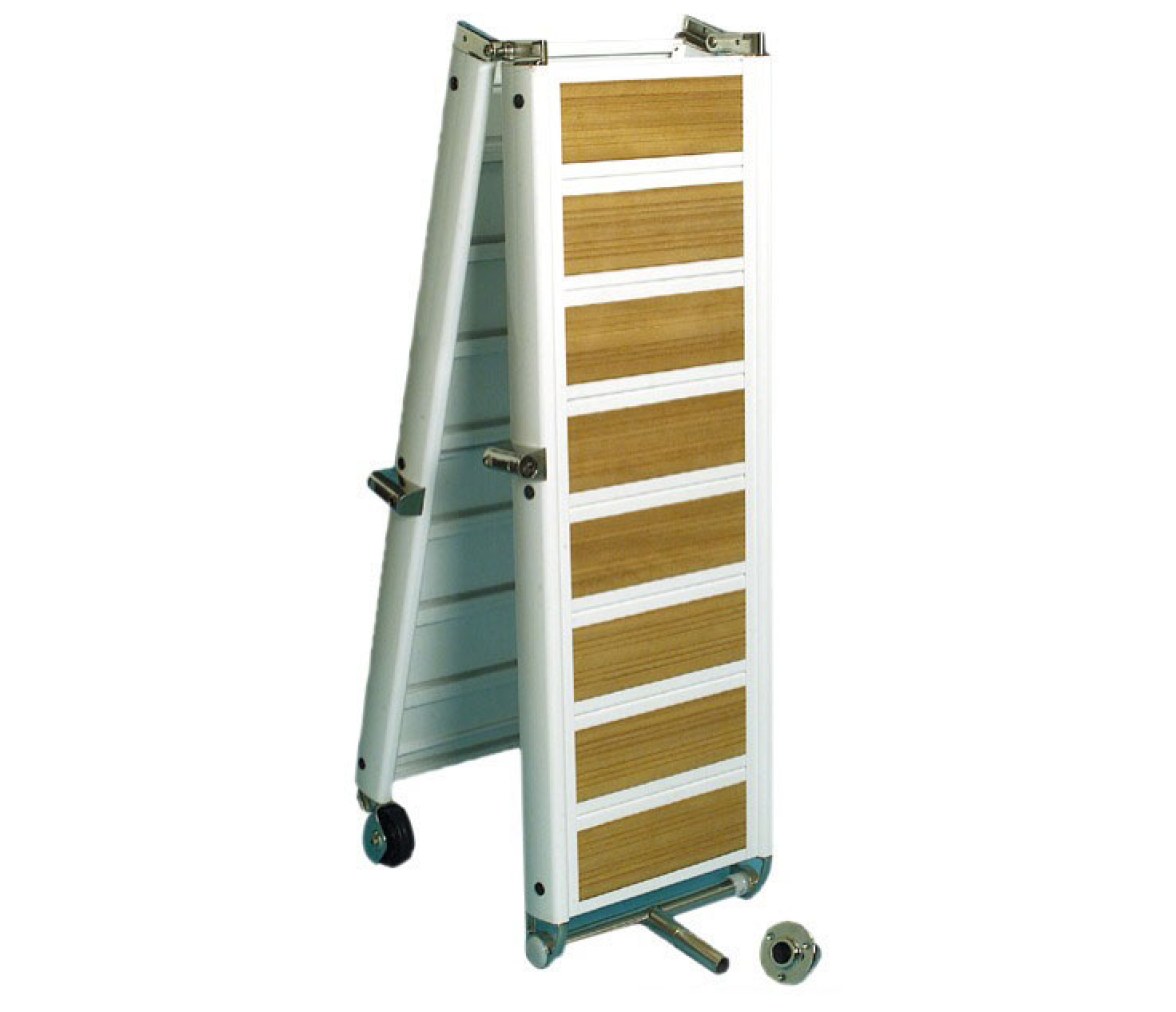 Pasarela Plegable Aluminio Suelo Madera Iroko