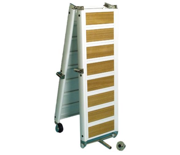 Pasarela Plegable Aluminio Suelo Madera Iroko