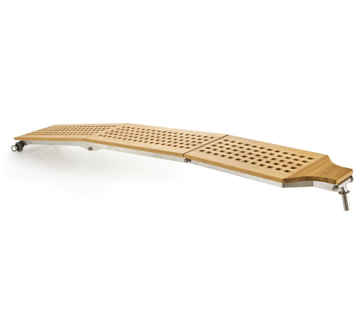 Pasarela Plegable Inox Suelo Madera de Rejilla Tris
