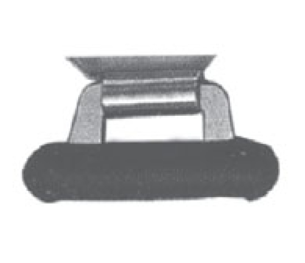 Patin Plastico Negro con Puente Inox 50 mm