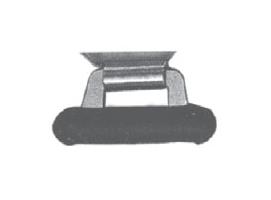 Patin Plastico Negro con Puente Inox 50 mm