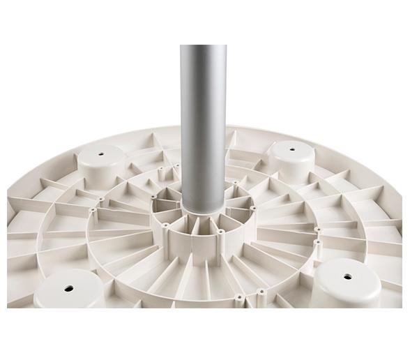 Pedestal de Mesa Aluminio con Cierre de Rosca para Mesas Composite