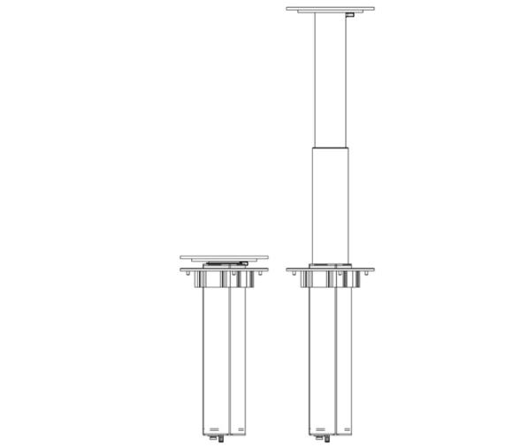 Pedestal de Mesa Plegable de 2 niveles 12V