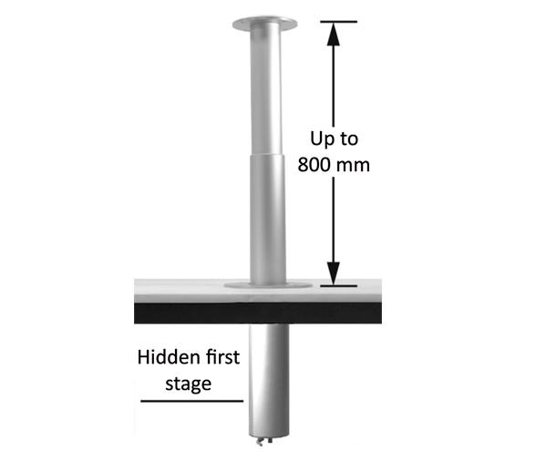 Pedestal de Mesa Plegable de 2 niveles 12V
