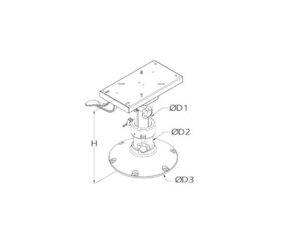 Pedestal Manual Ajustable con Base Deslizante