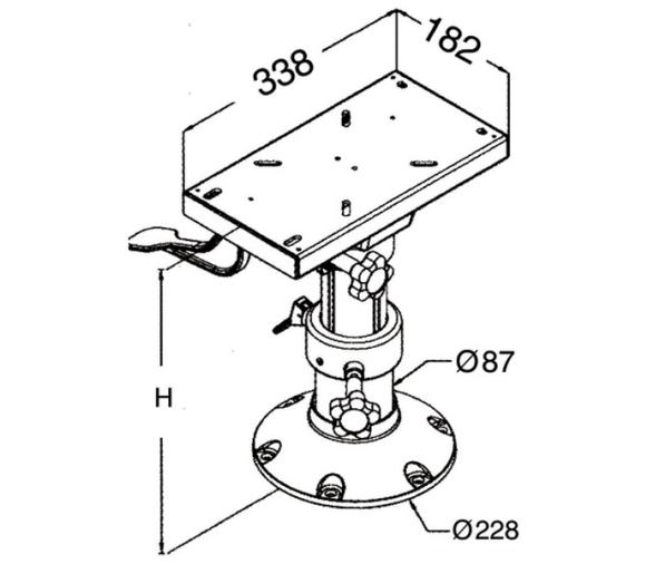 Pedestal Pie Aluminio pulido deslizante para Asiento