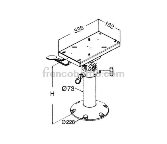 Pedestal Pie Asiento de Aluminio Anodizado