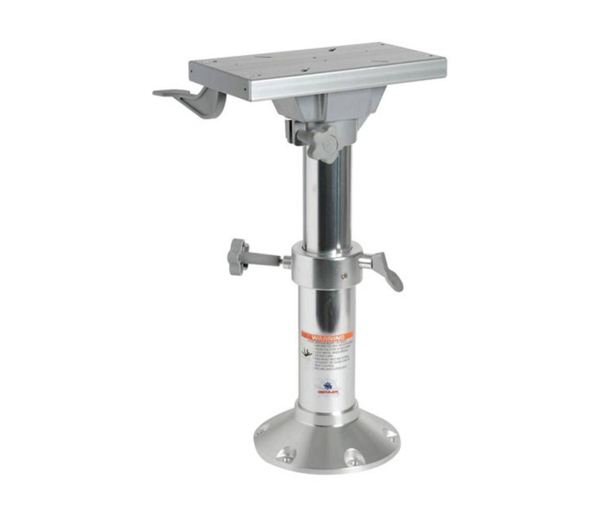 Pedestal Pie Asiento de Aluminio Pulido