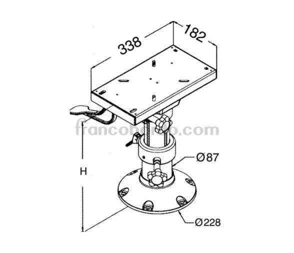 Pedestal Pie Asiento de Aluminio Pulido