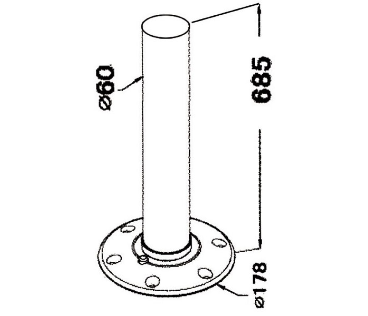 Pedestal de Mesa Fijo Aluminio 685 mm