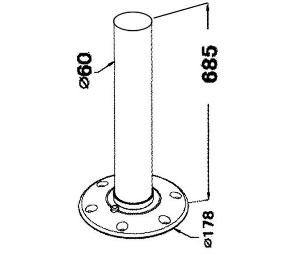 Pedestal de Mesa Fijo Aluminio 685 mm