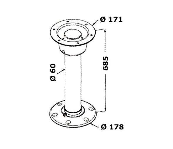 Pedestal de Mesa Fijo Aluminio Generico 685 mm