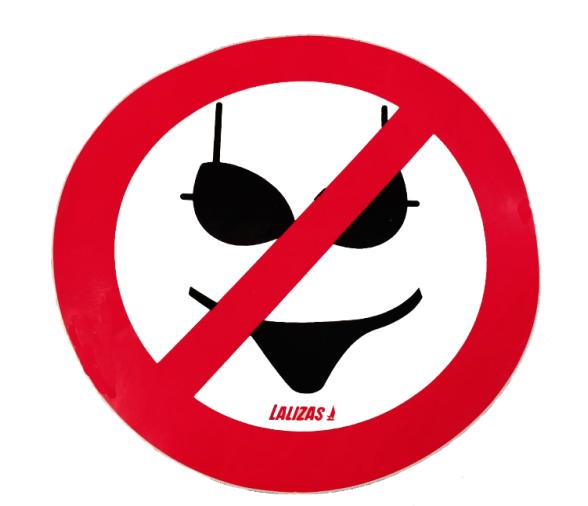 Pegatina PVC Prohibido Llevar Bañador