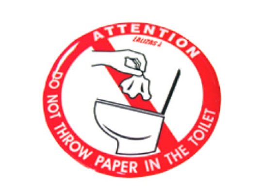 Silicone Sticker Do Not Throw Paper in the Toilet