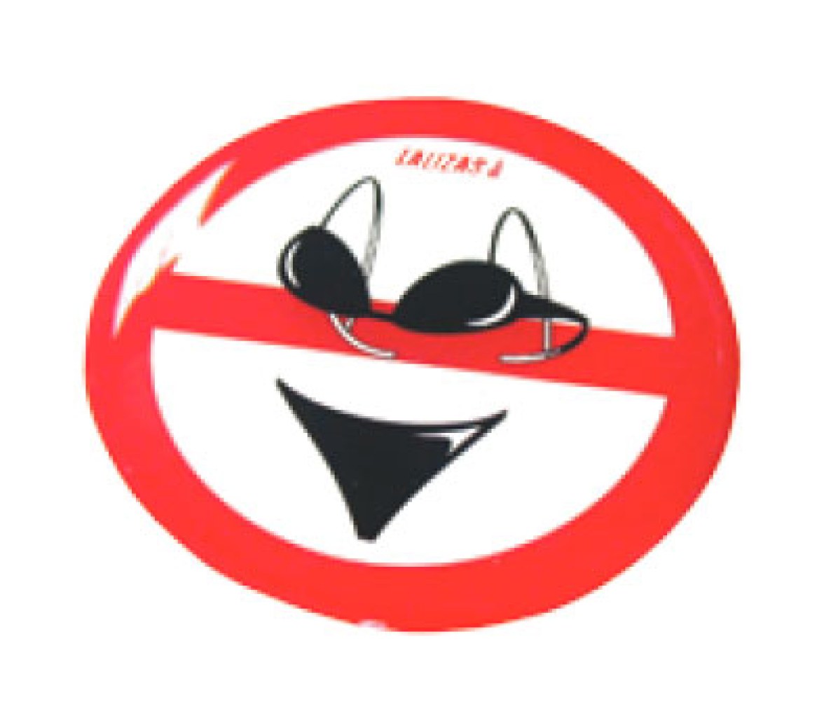 Pegatina Silicona Prohibido Bañador