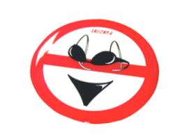 Pegatina Silicona Prohibido Bañador