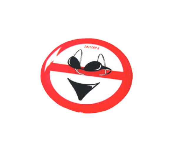 Pegatina Silicona Prohibido Bañador
