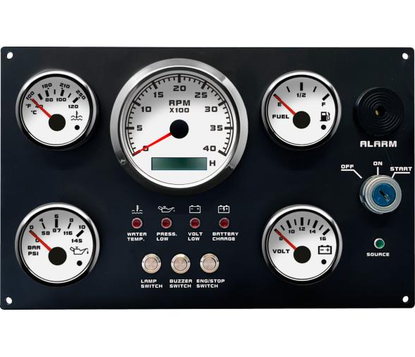 Panel 5 Instrumentos Indicadores Blancos 12V