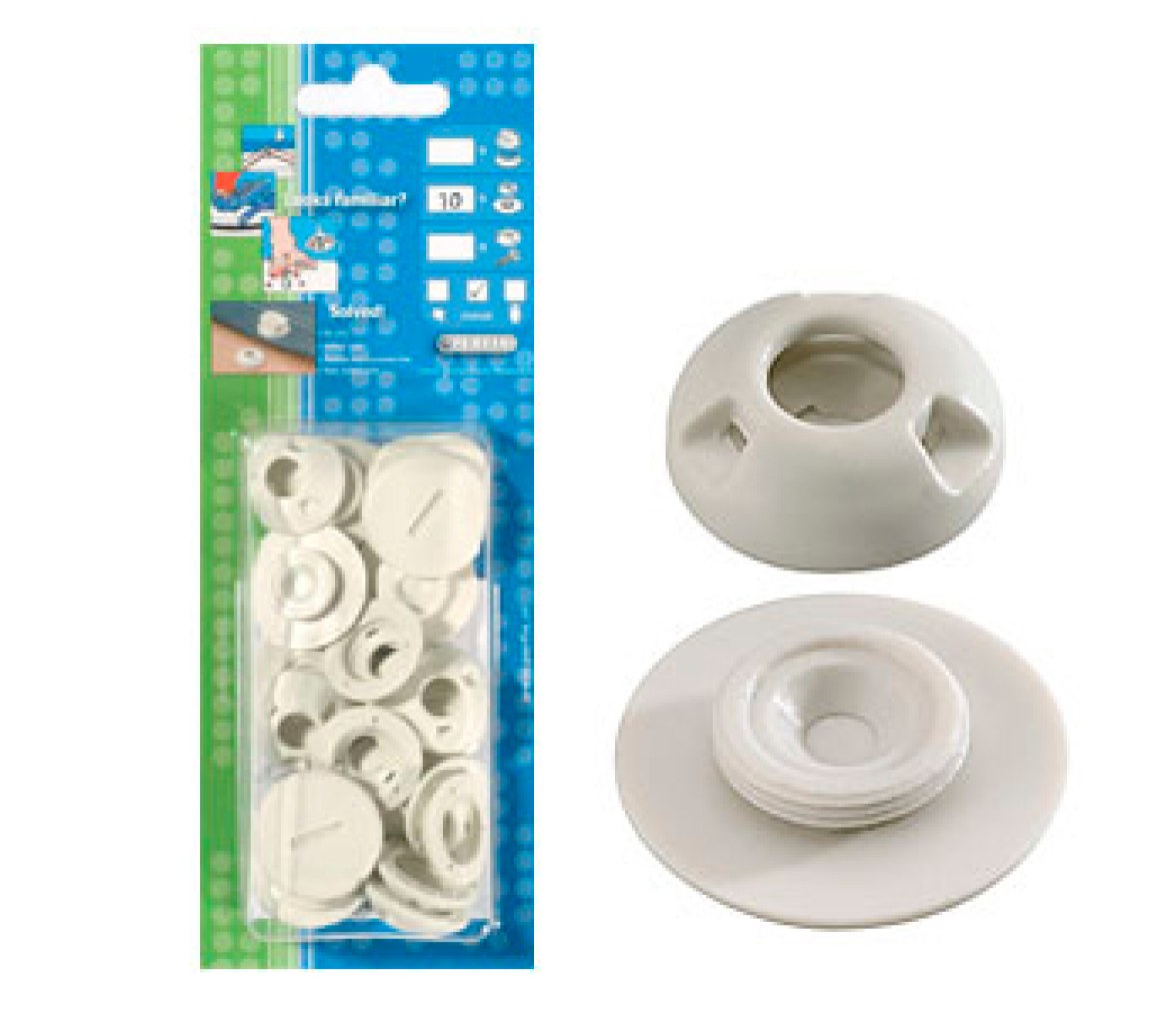 Perfix Broche Hembra Blanco Tela - Pack 10