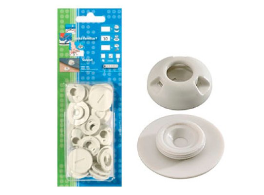 plastic brooch with cap White 10 units