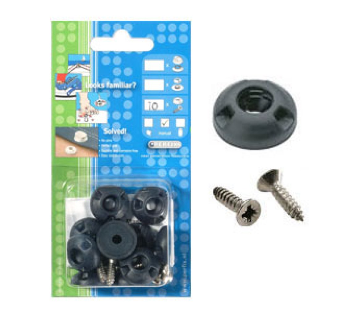 Perfix Broche Hembra de Plastico Azul - Pack 10