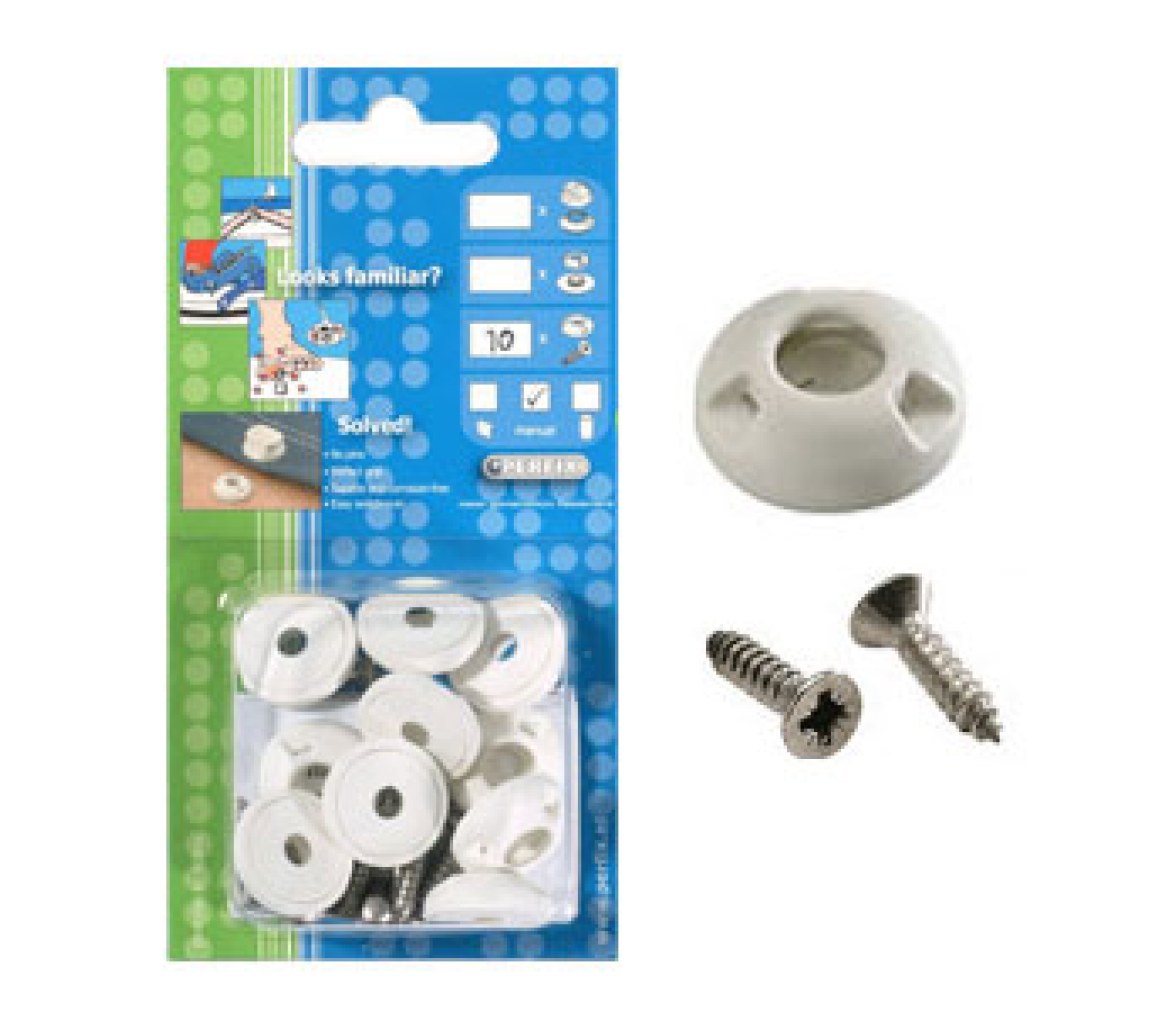 Perfix Broche Hembra Blanco Atornillado - Pack 10