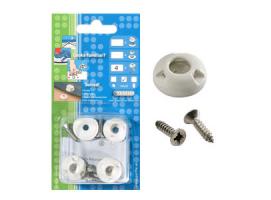 Perfix Broche Hembra de Plastico Tornillo Blanco - Pack 4