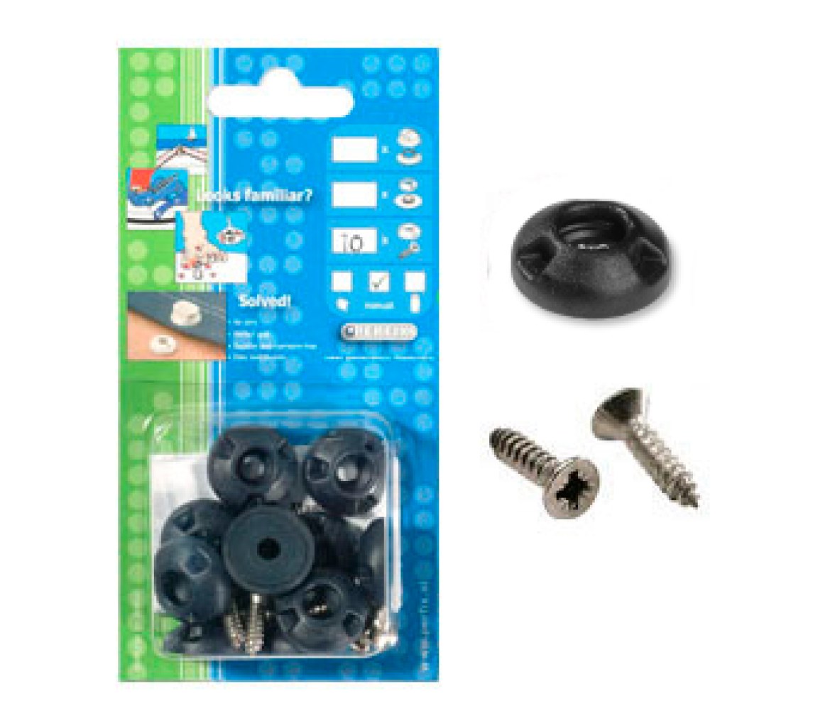 Perfix Broche Hembra Negro Atornillado - Pack 10
