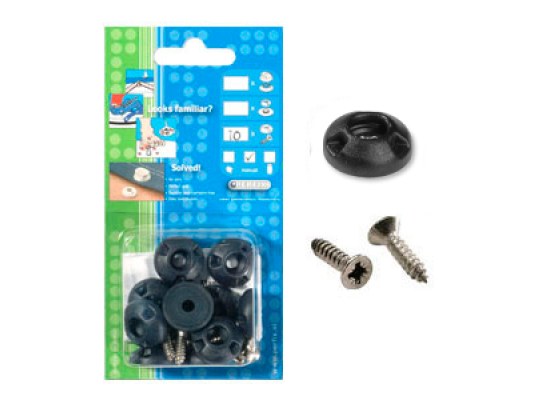 Plastic brooch with cap Black 10 units