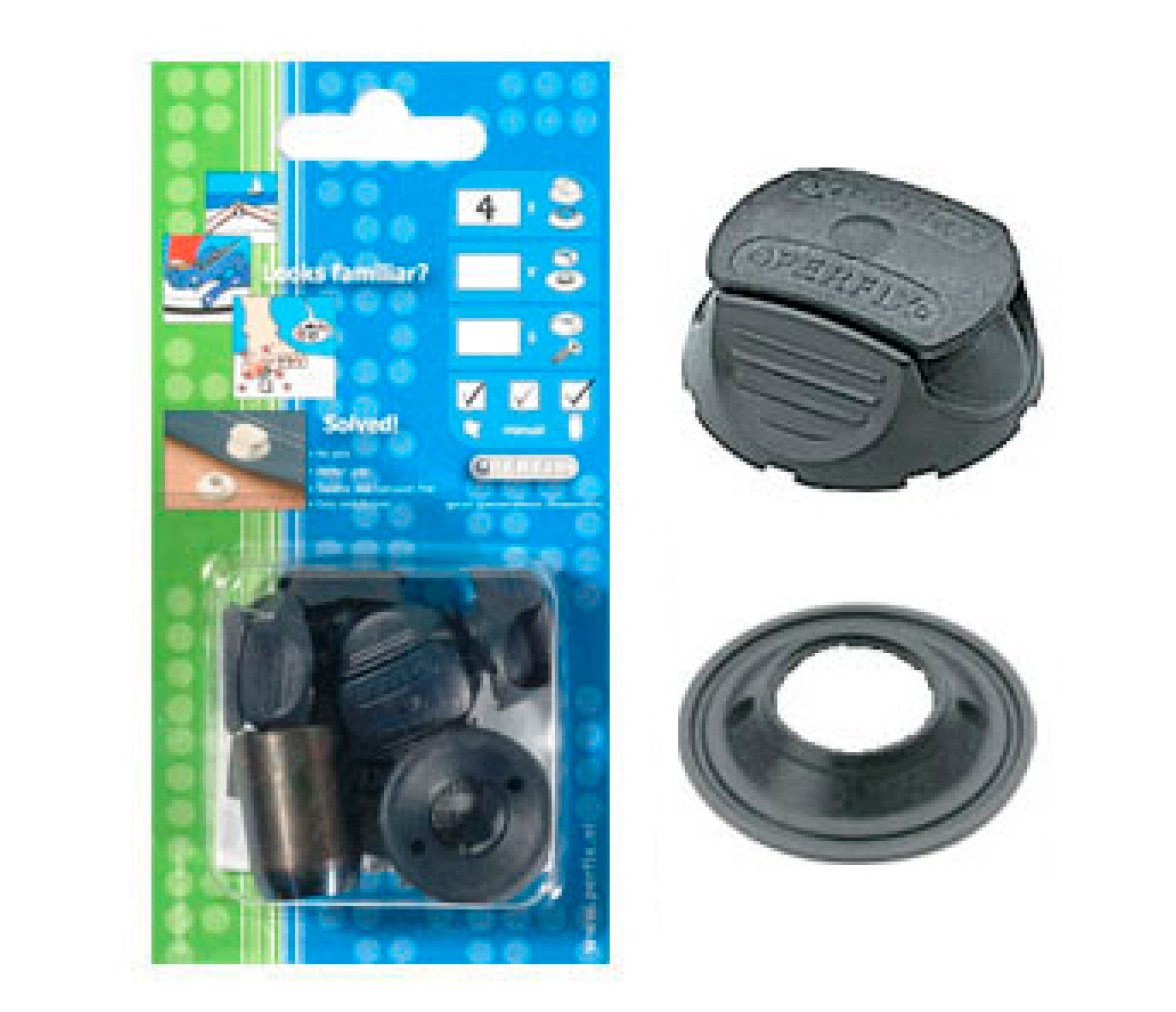 Perfix Broche Macho de Plastico Azul - Pack 4