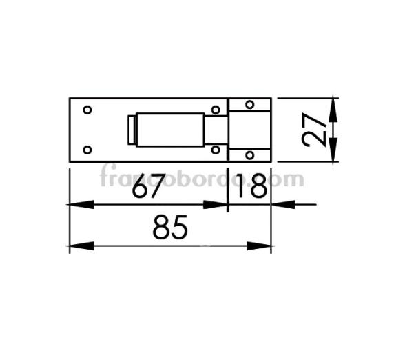 Pestillo Acero Inox 85x27 mm