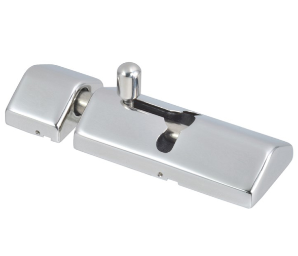 Slide latch with cover, spring loaded 67mm for mounting on-top