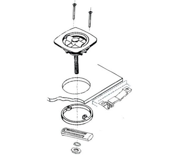 Pestillo giratorio montura con tornillos