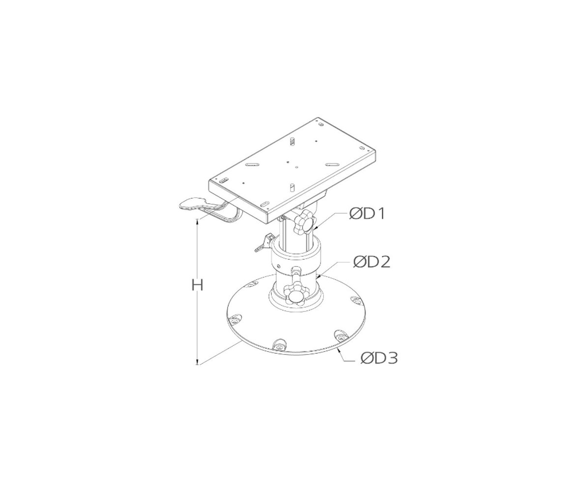 Gas adjustable and sliding seat foot
