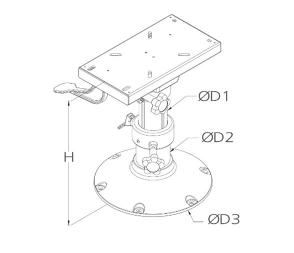 Vetus Pie de asiento forma campana 10"