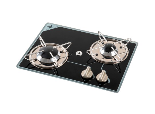 Gas Hob with Pyroceram 2 Burners 380 x 280 mm