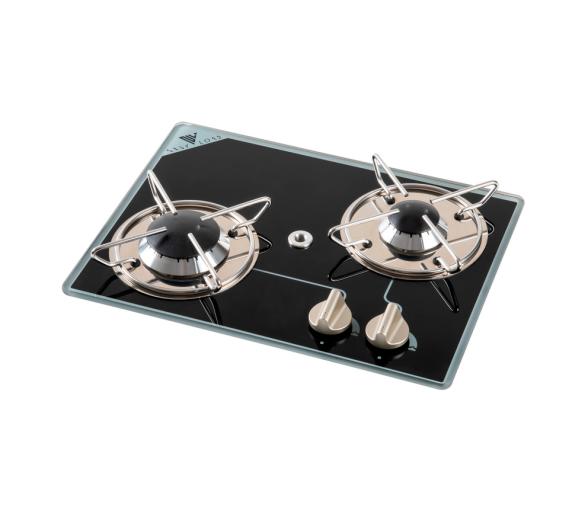 Placa de Gas con Quemador Pyroceram 2 Fuegos 380 x 280 mm