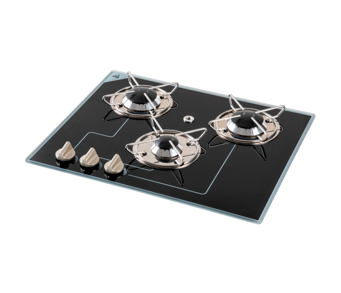 Placa de Gas con Quemador Pyroceram 3 Fuegos 505 x 410 mm