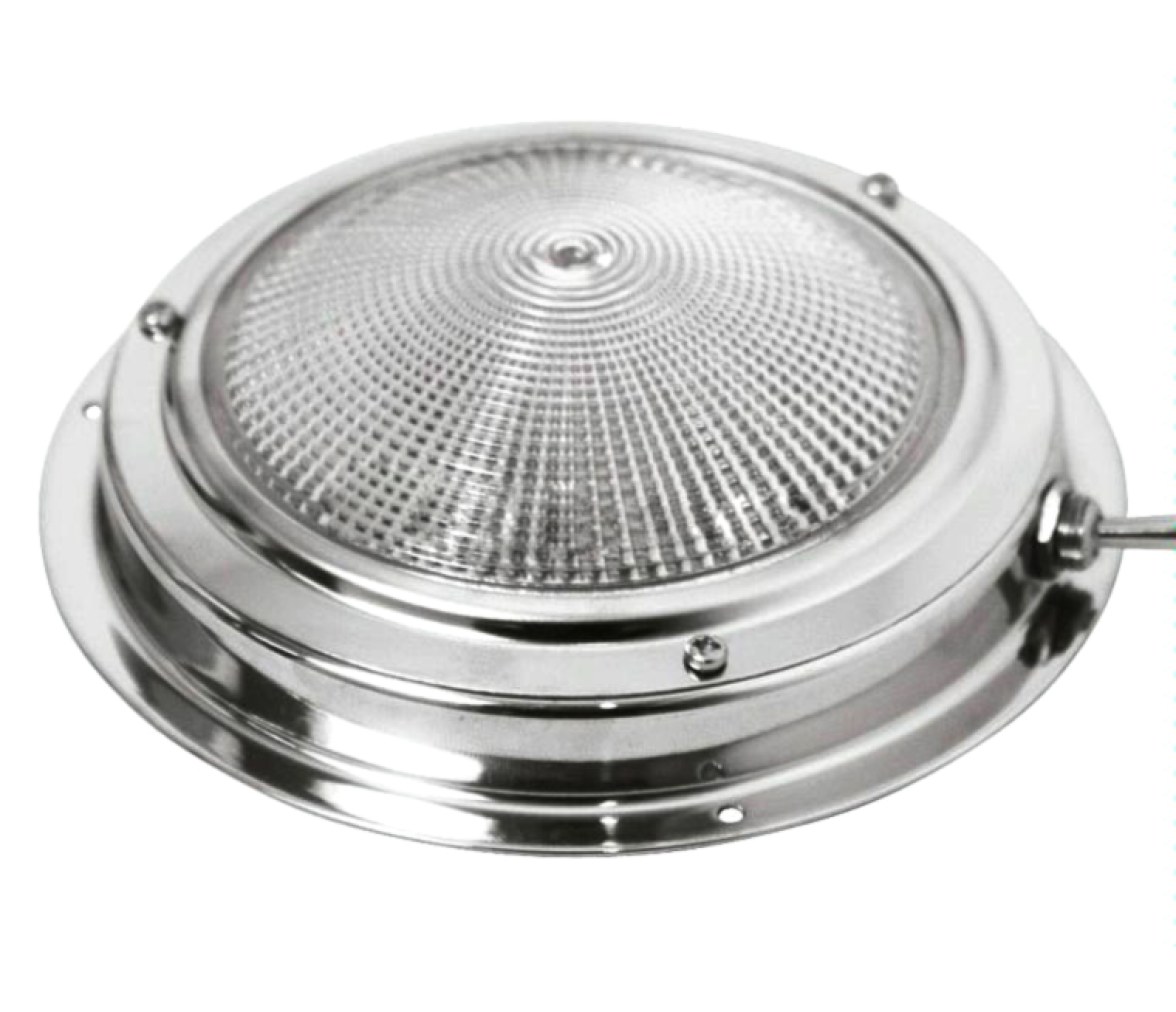Plafón Inox con Interruptor 170mm