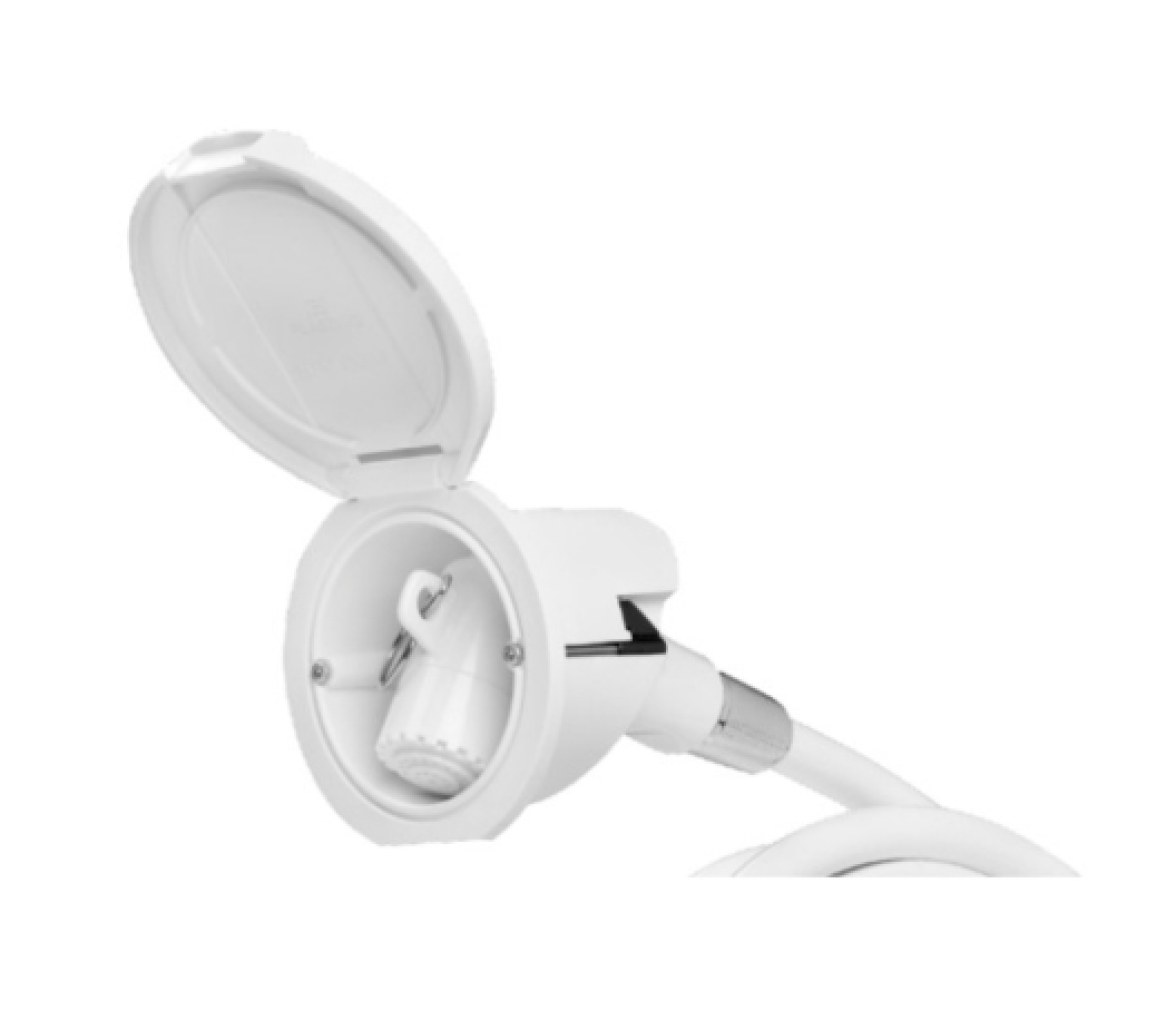 Plastimo Conjunto de Ducha Redondo Blanco con Tapa Flexible