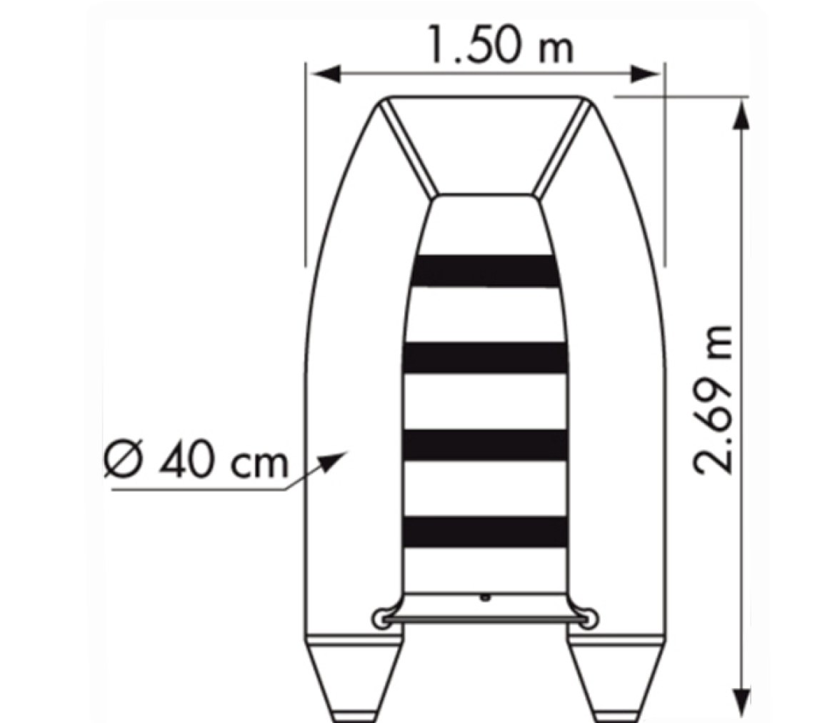 Plastimo Embarcacion Neumatica Raid II P270SH Azul marino Suelo Tablas de Madera