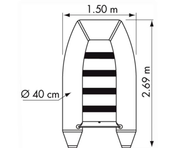 Plastimo Embarcacion Neumatica Raid II P270SH Azul marino Suelo Tablas de Madera