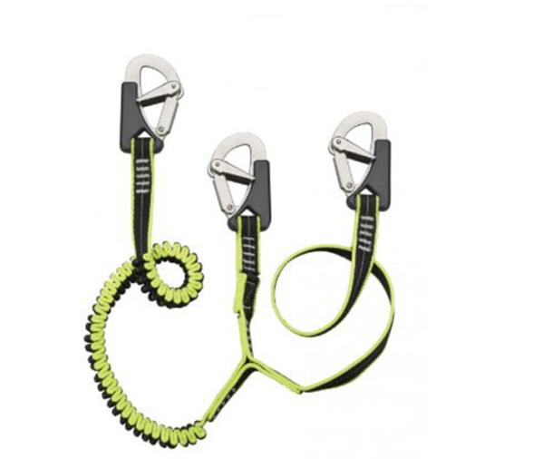 Plastimo ​Linea de Vida Doble con 3 Mosquetones de Acero Inoxidable