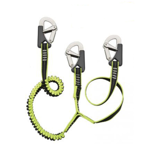 Plastimo ​Linea de Vida Doble con 3 Mosquetones de Acero Inoxidable